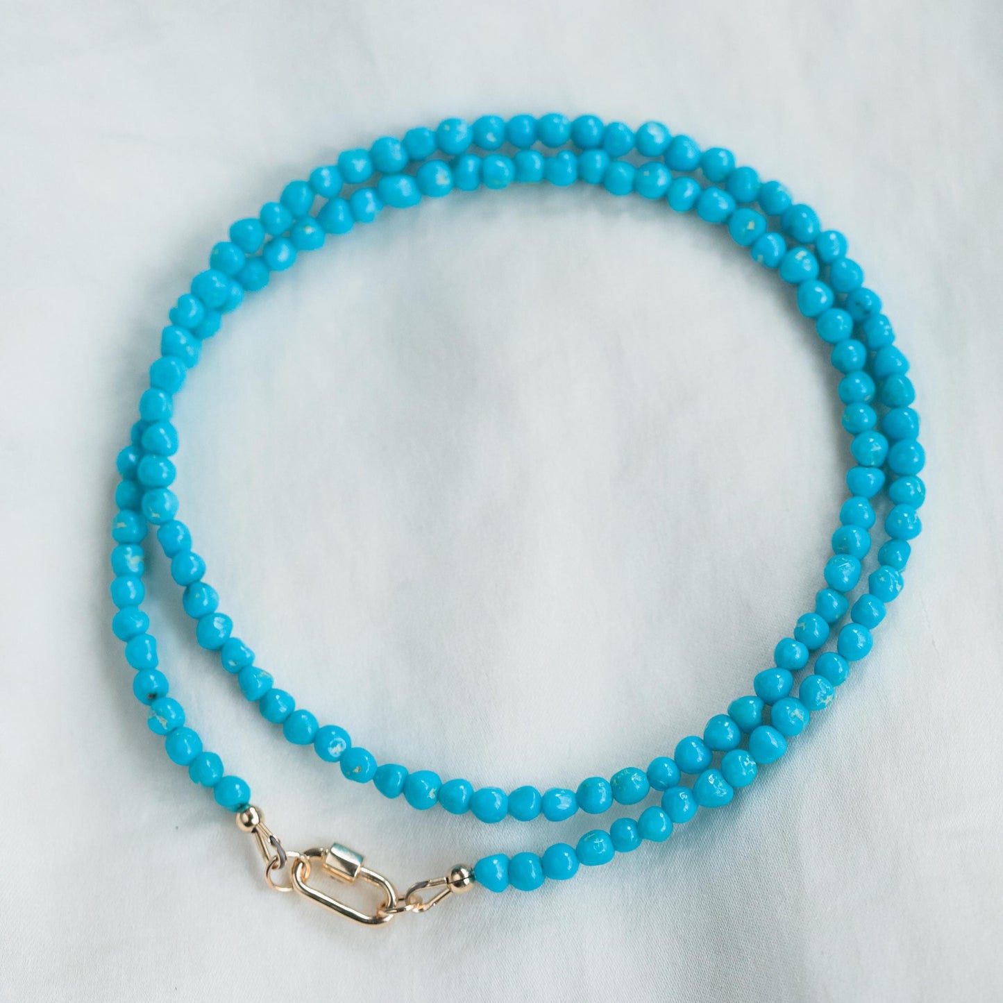 14K GOLD Sleeping Beauty, Turquoise nugget necklace, Arizona Beaded Turquoise Necklace [ENSM1510], Sleeping Beauty Turquoise Beaded Necklace