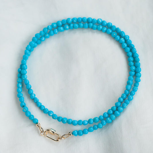 14K GOLD Sleeping Beauty, Turquoise nugget necklace, Arizona Beaded Turquoise Necklace [ENSM1510], Sleeping Beauty Turquoise Beaded Necklace