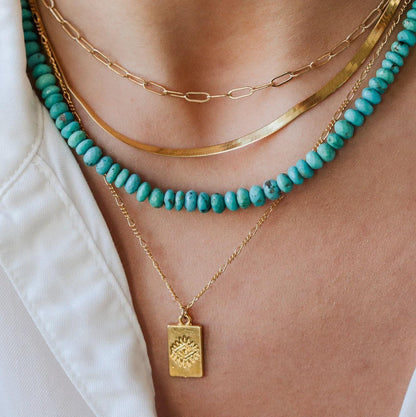 Rectangle gold necklace