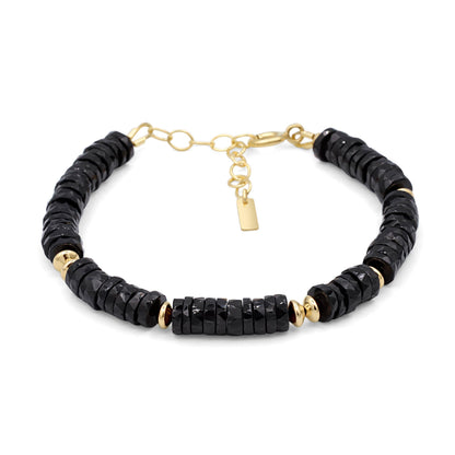 Black Tourmaline Bracelet - 14K Gold Filled