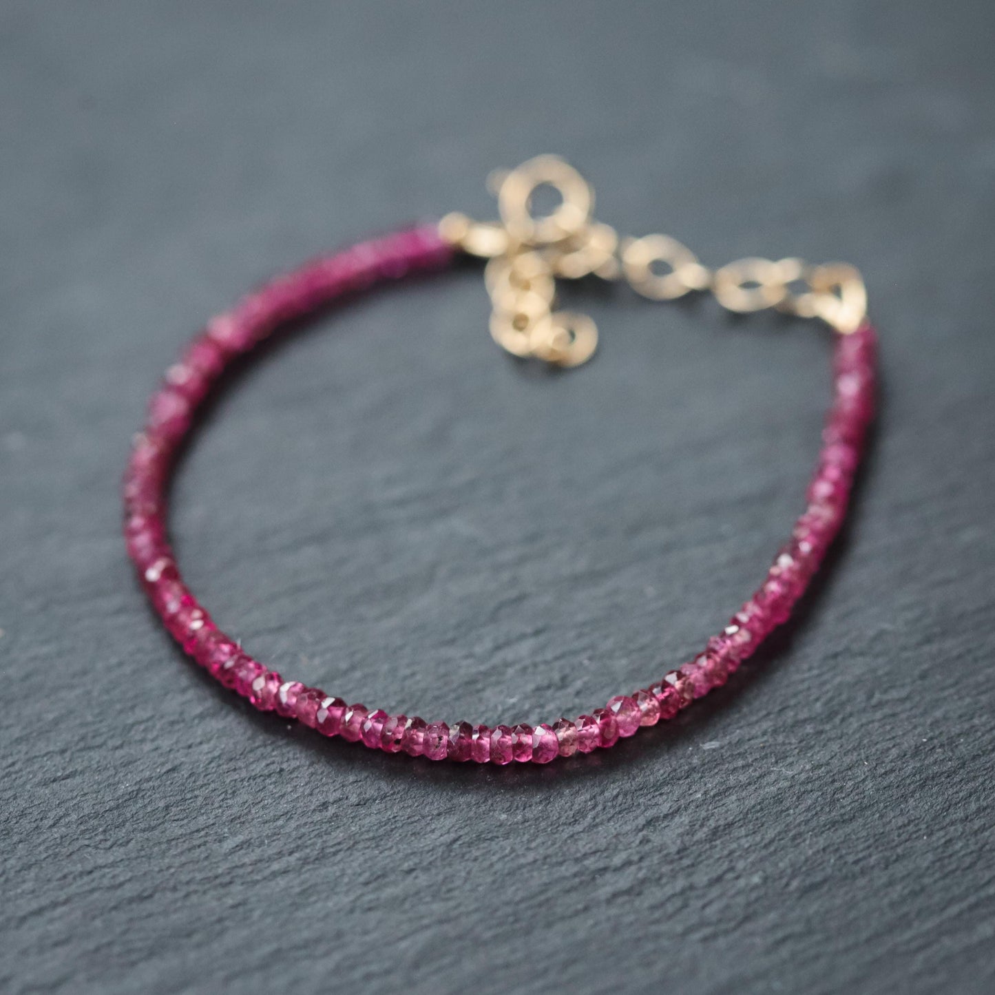 Rubellite Pink Tourmaline Bracelet - 14K