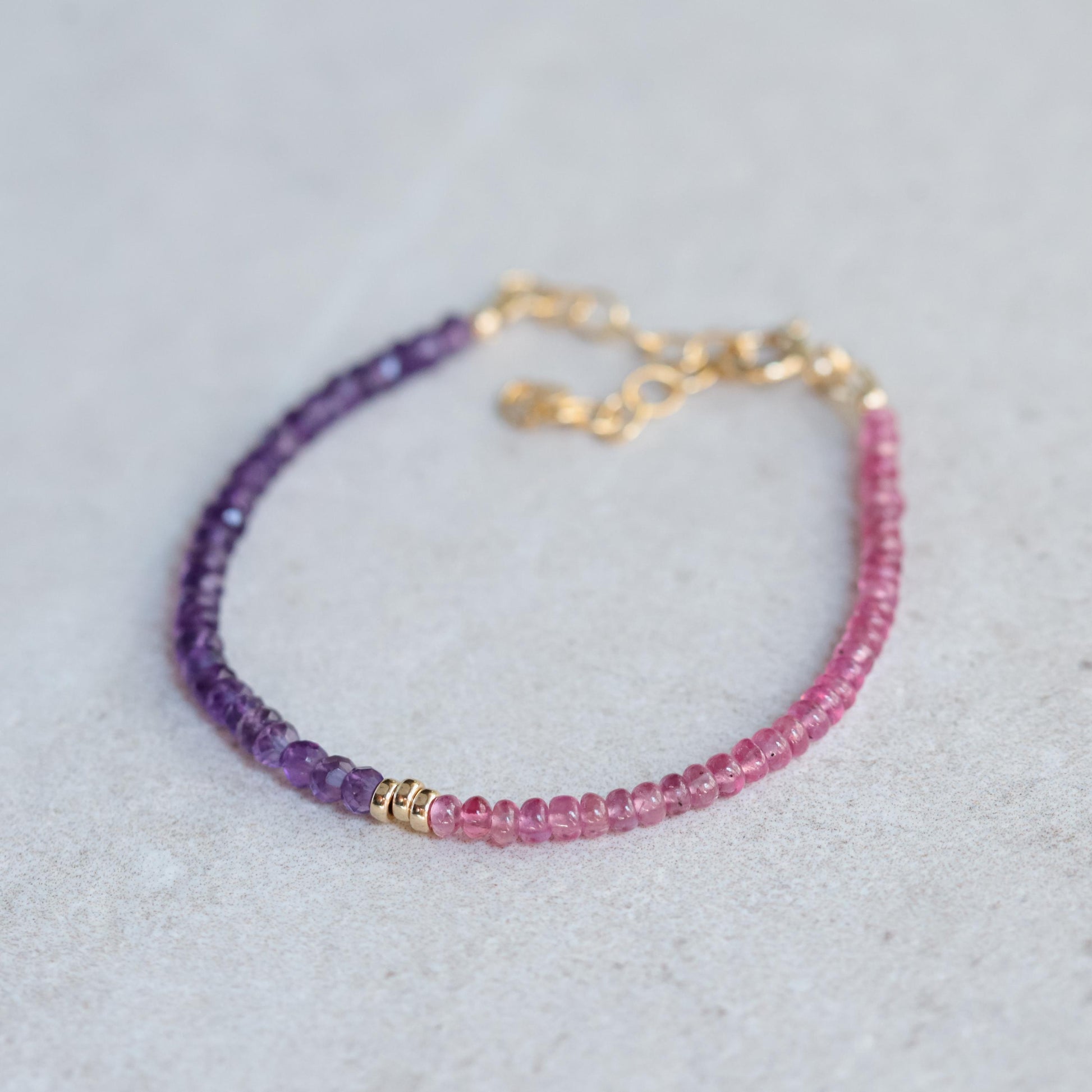 Pink Sapphire & Amethyst - 14K Gold Filled