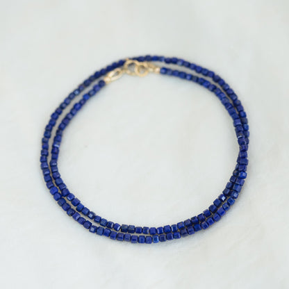 Unique cube blue sapphire necklace | gold and blue sapphire | beaded blue sapphire choker necklace, Beaded | blue sapphire jewelry