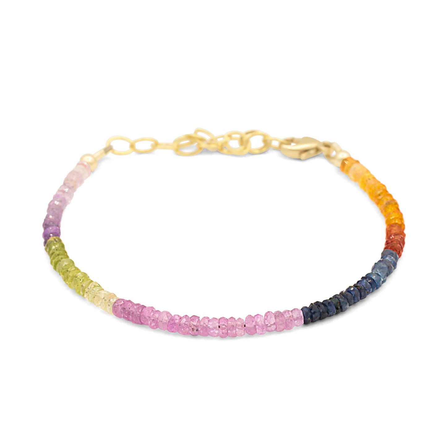 Multi Sapphire Rainbow Bracelet - 14K gold filled