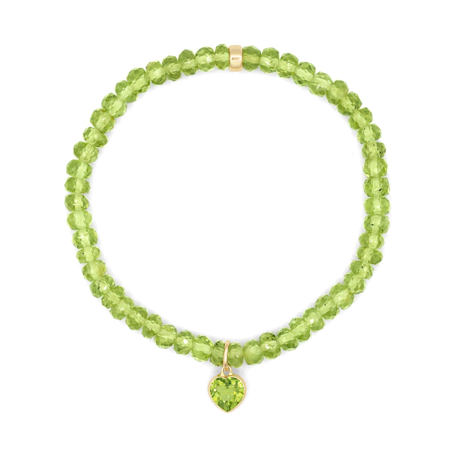 Peridot Heart Bracelet - 14K