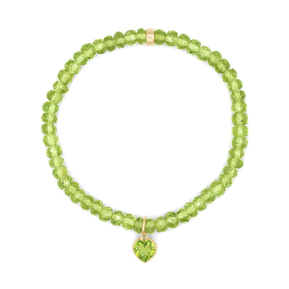 Peridot Heart Bracelet - 14K