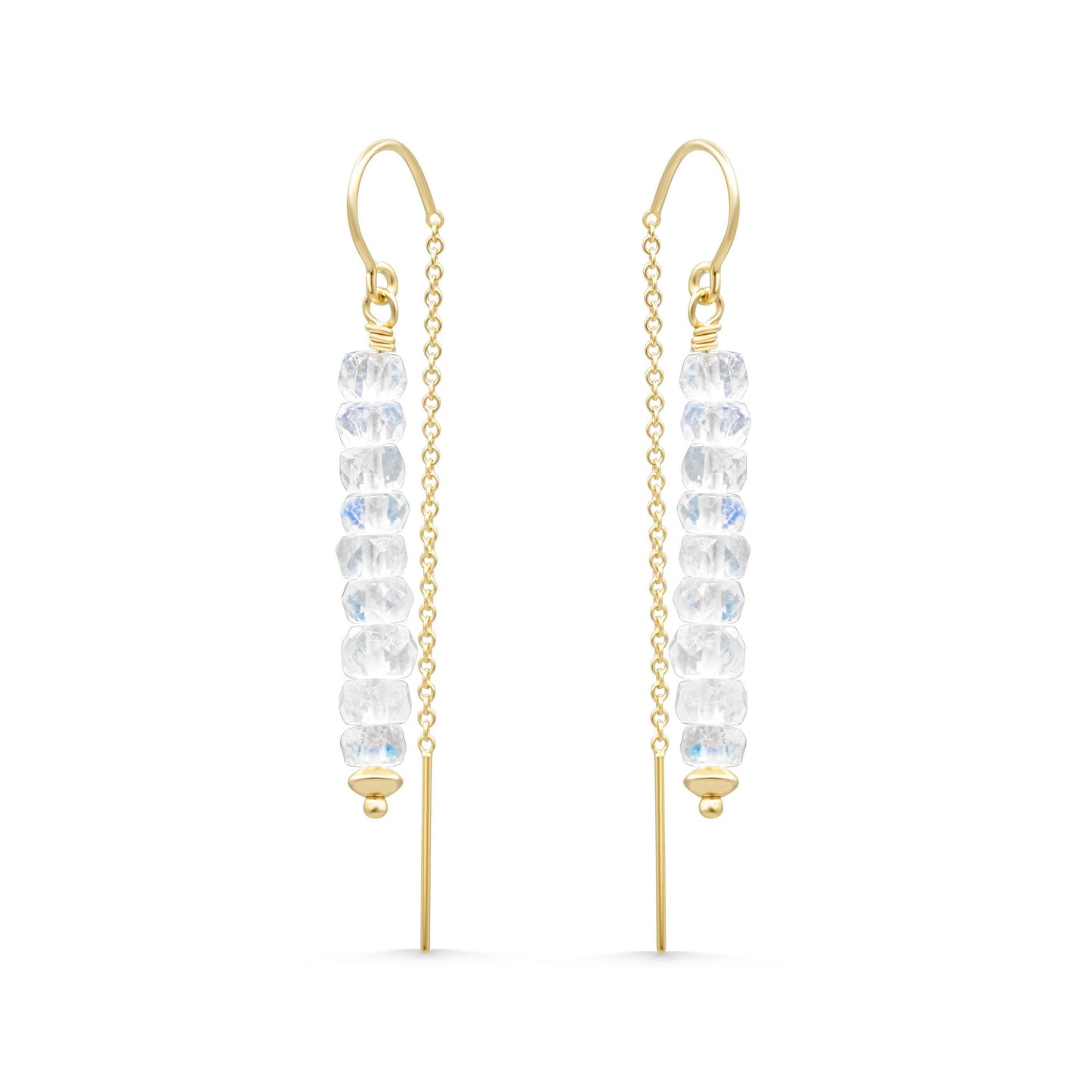 Rainbow Moonstone Threaders - 14K Gold Filled