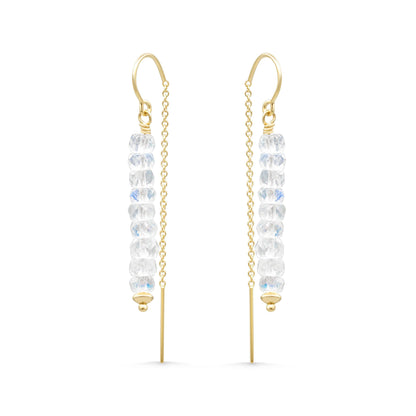 Rainbow Moonstone Threaders - 14K Gold Filled