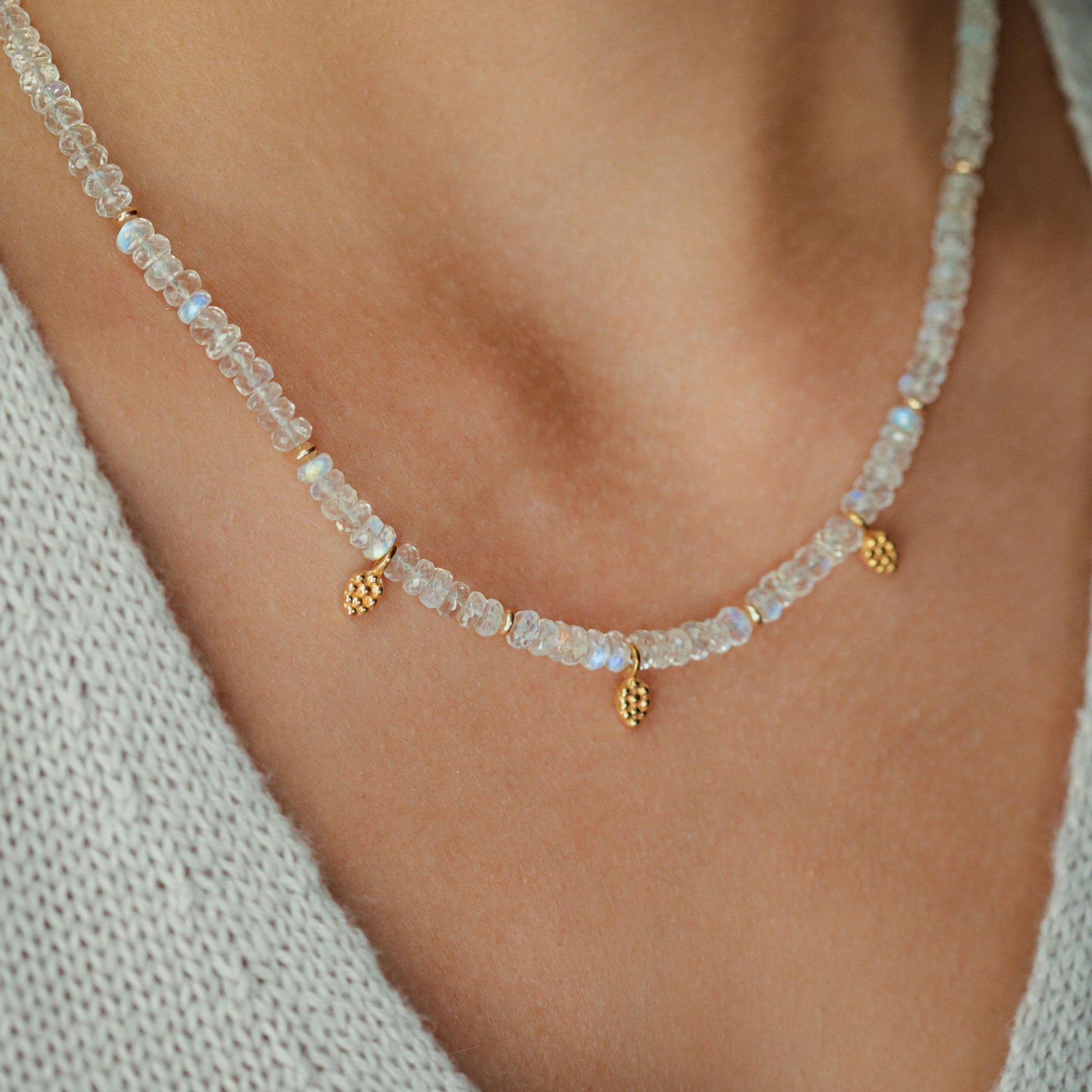 Rainbow Moonstone Necklace – Ethereal Glow
