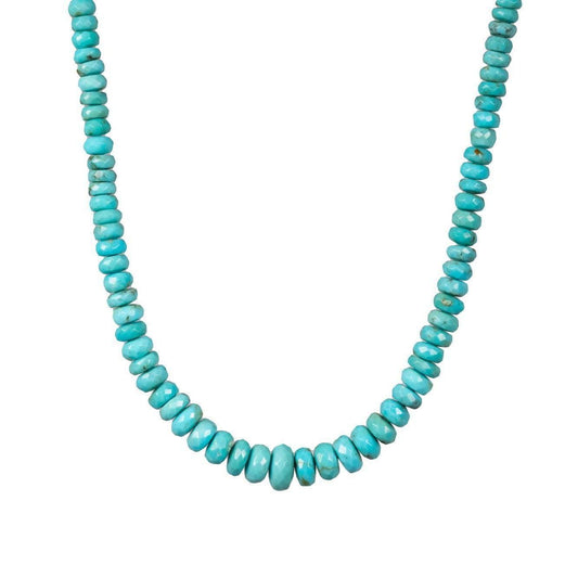 Genuine Turquoise Necklace - 14K