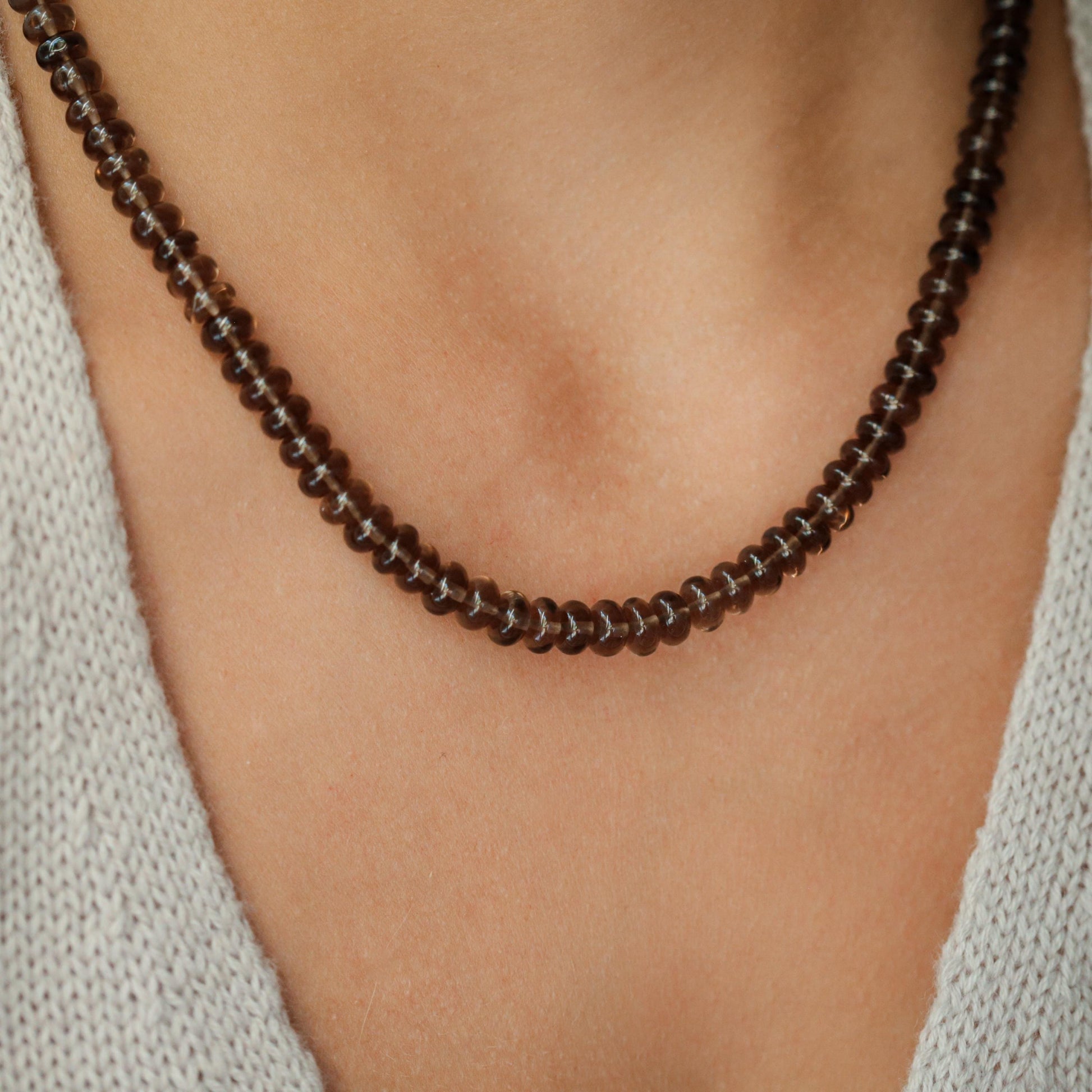 Smoky Quartz Rondel Necklace