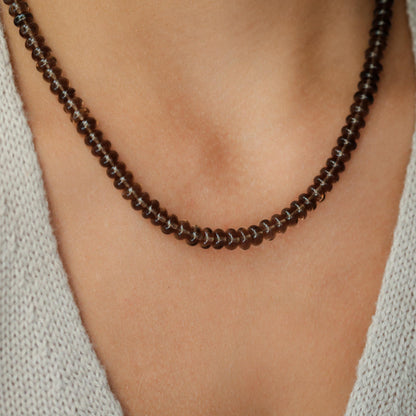 Smoky Quartz Rondel Necklace