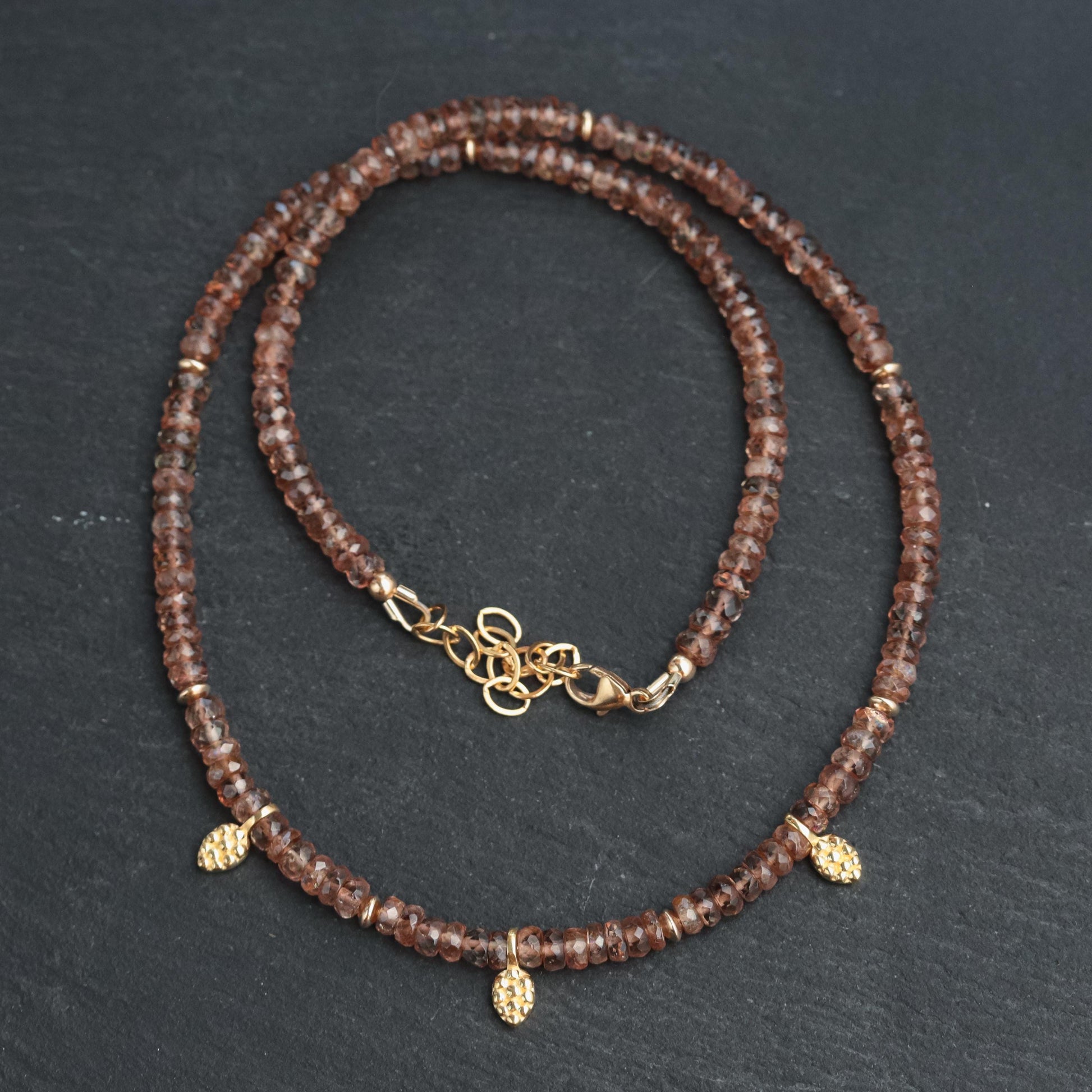 Stack of 3! Andalusite Necklace | Andalusite Beaded Necklace | Andalusite necklace for women | AAAA+ Andalusite | real Andalusite jewelry W