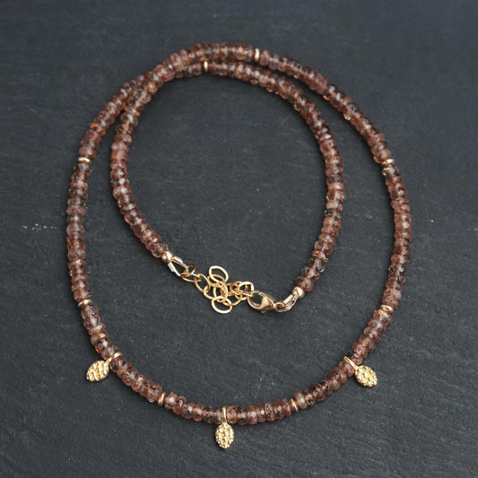 Stack of 3! Andalusite Necklace | Andalusite Beaded Necklace | Andalusite necklace for women | AAAA+ Andalusite | real Andalusite jewelry W