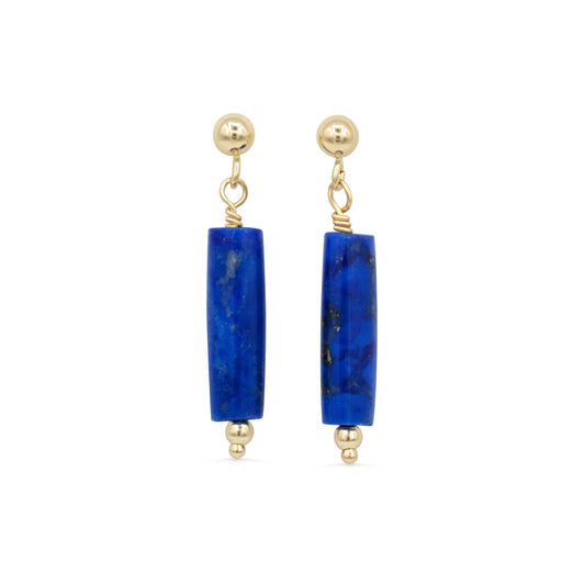 Lapis Lazuli gold filled earrings, Lapis Lazuli earrings, [EELM1108] Lapis Lazuli earrings, gold studs with Lapis, 14K gold *bss *G