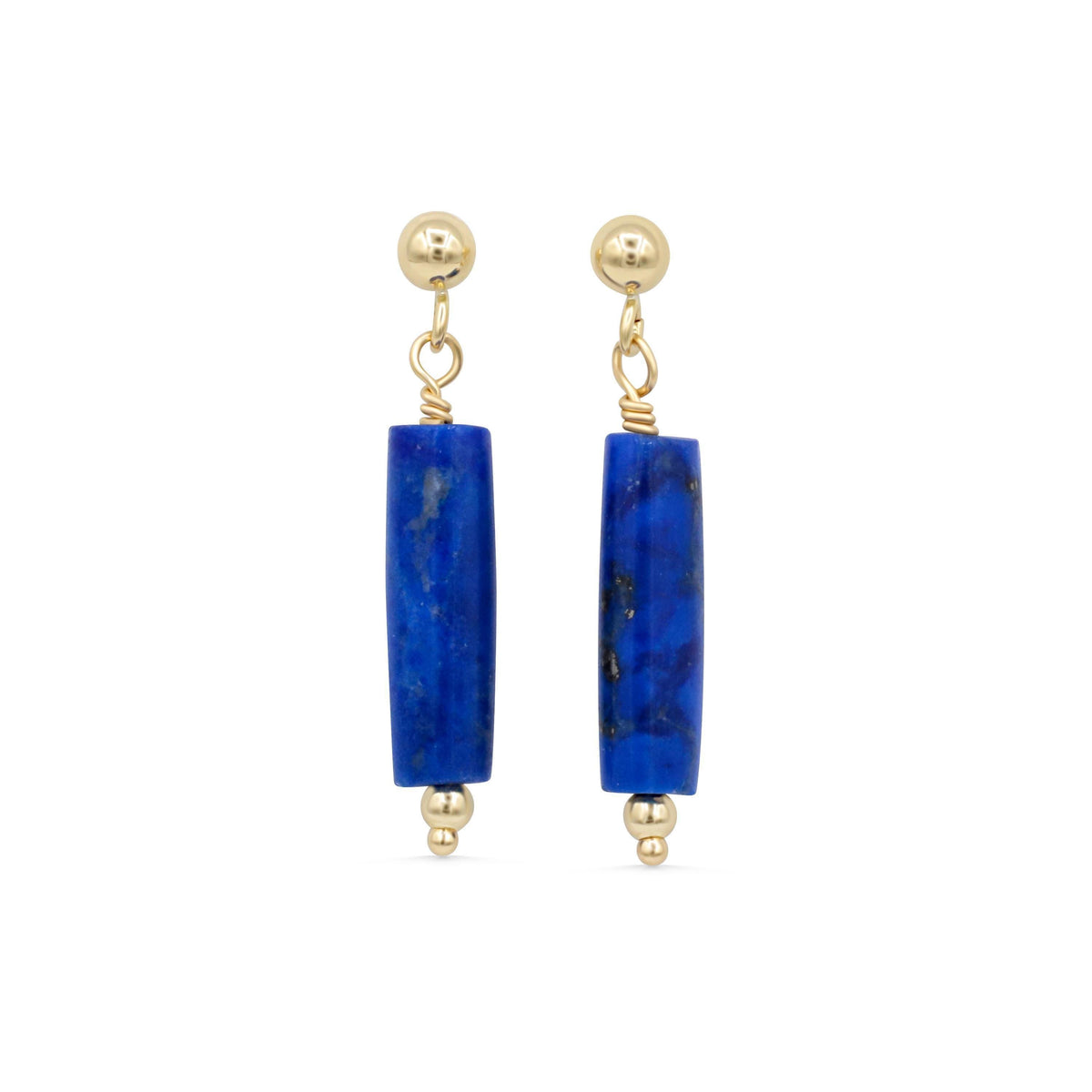 Lapis Lazuli cylinder earrings