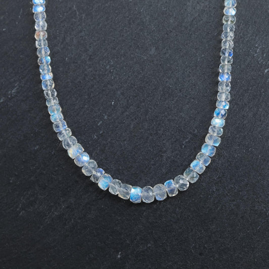 Rainbow Moonstone Necklace - 14K