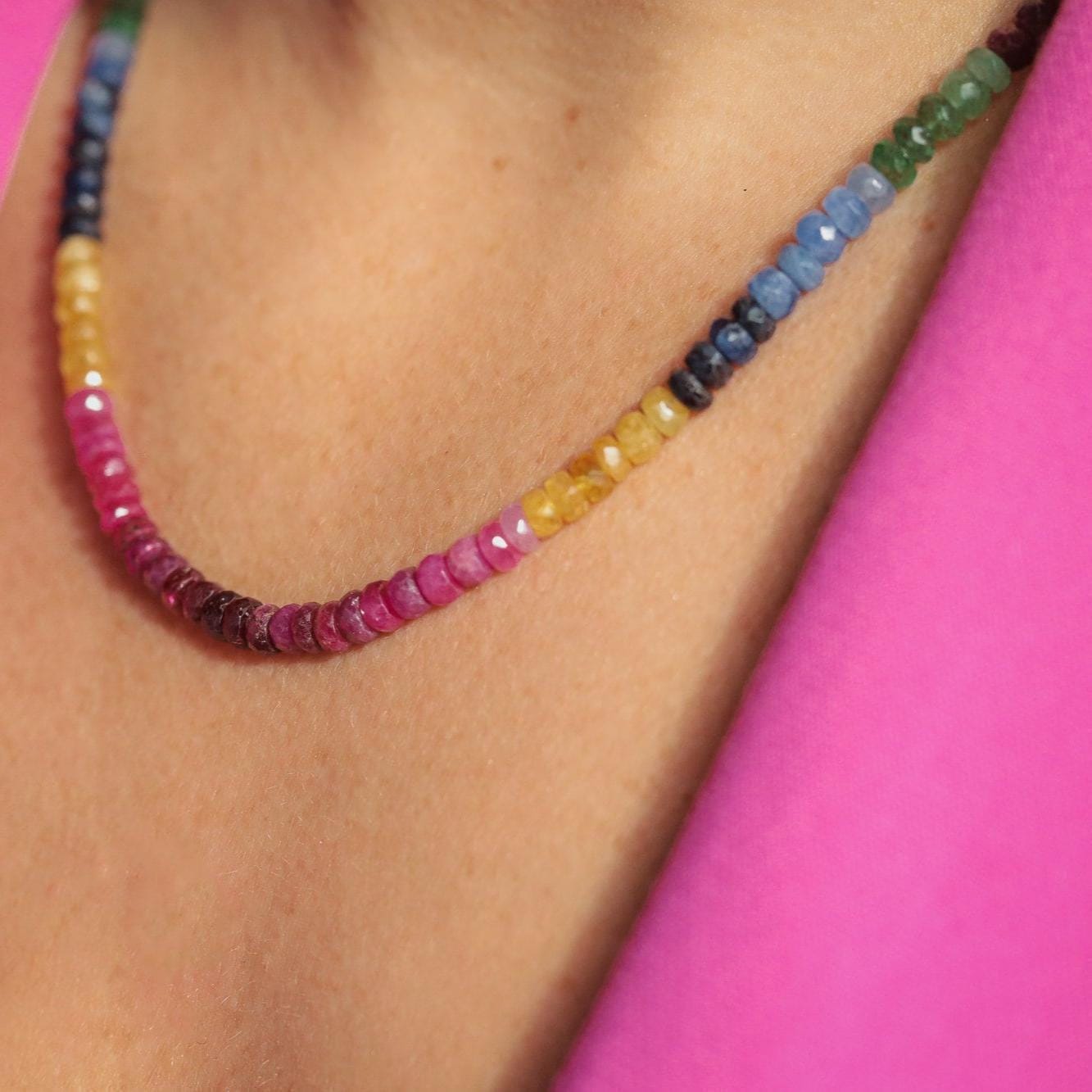 Mutlisapphire Sapphire necklace | Sapphire beaded Necklace [ENSP1055_DIP] Sapphire jewelry, Sapphire Beaded, AAA Quality Sapphire