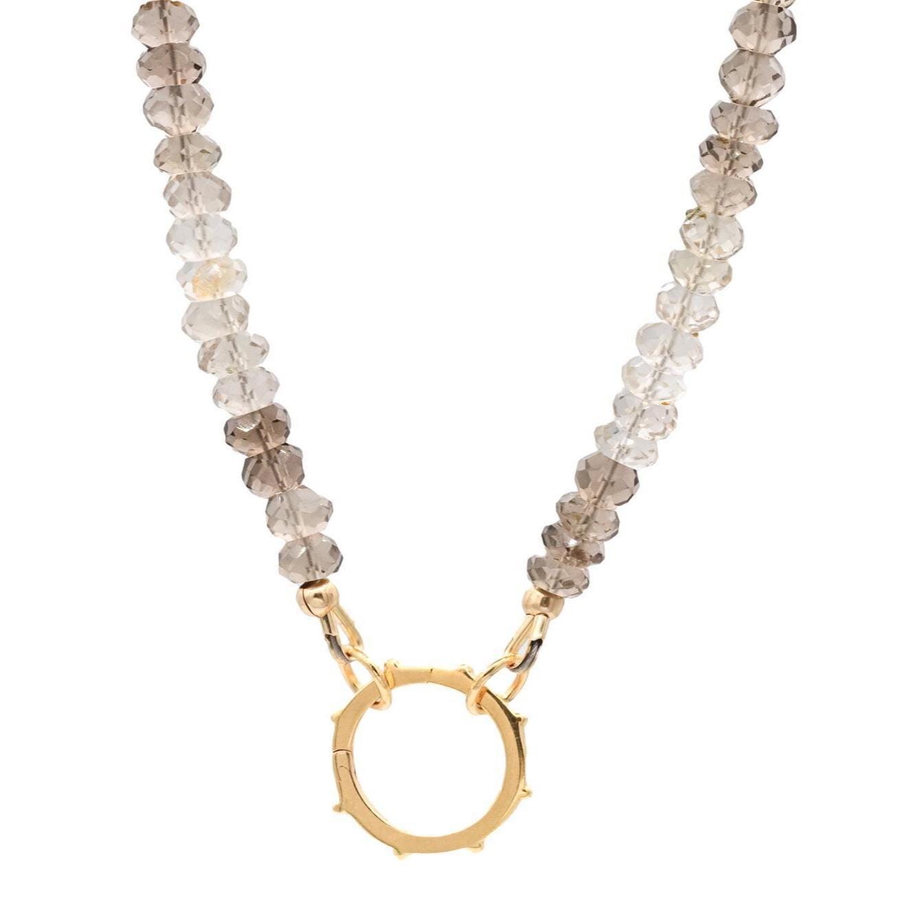 Smoky Quartz Ombre Carabiner Necklace