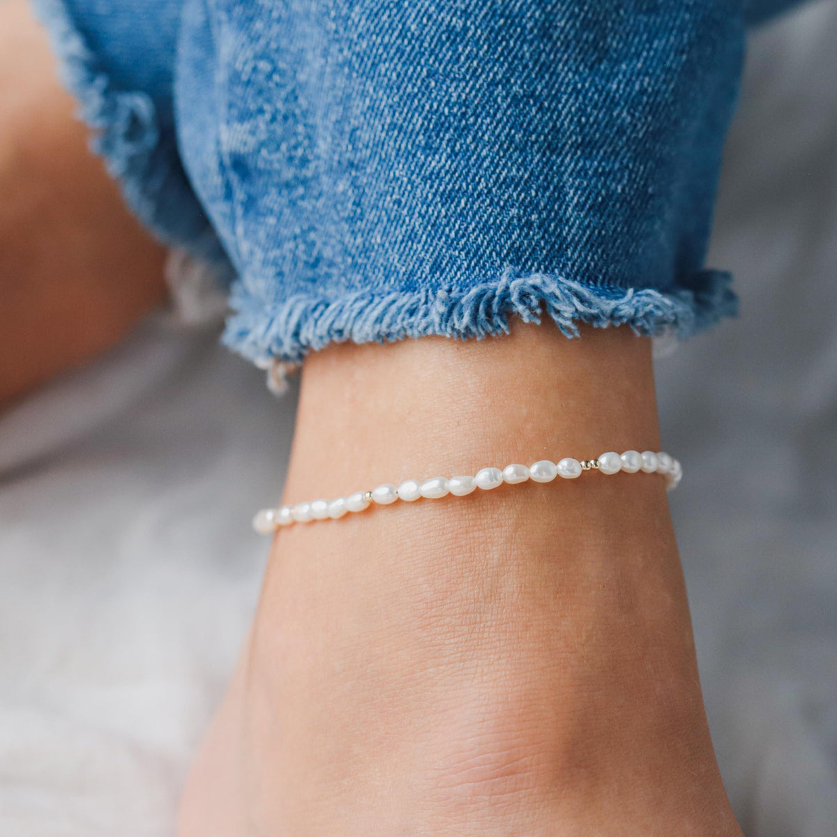Freshwater Pearl Anklet - 14K