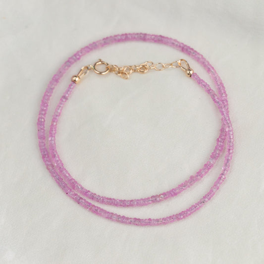 Pink Sapphire Necklace - 14K