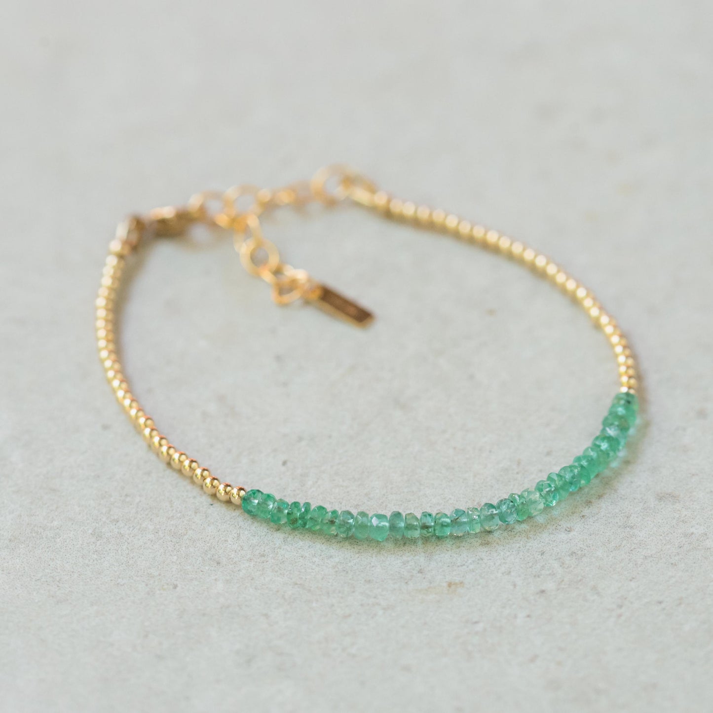 Zambian Emerald Bracelet - 14K gold filled