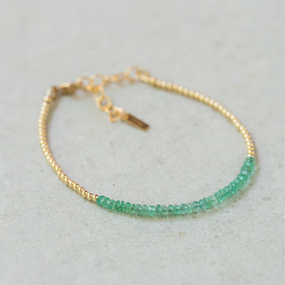Zambian Emerald Bracelet - 14K gold filled