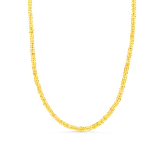 Dark Yellow Sapphire Necklace - 14K