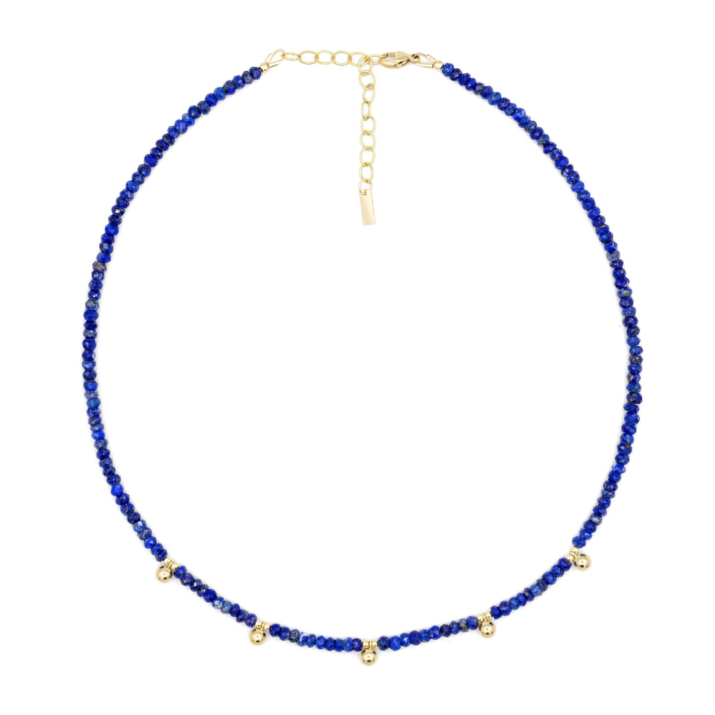 Dainty Lapis lazuli necklace | gold and lapis lazuli | [ENLP1787] beaded lapis choker necklace, Beaded | Lapis Lazuli jewelry