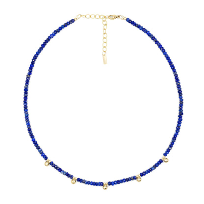 Dainty Lapis lazuli necklace | gold and lapis lazuli | [ENLP1787] beaded lapis choker necklace, Beaded | Lapis Lazuli jewelry