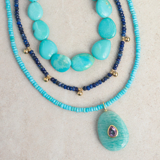 Dainty Lapis lazuli necklace | gold and lapis lazuli | [ENLP1787] beaded lapis choker necklace, Beaded | Lapis Lazuli jewelry