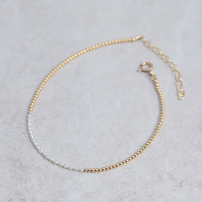 Fresh Water Pearl Anklet - 14K