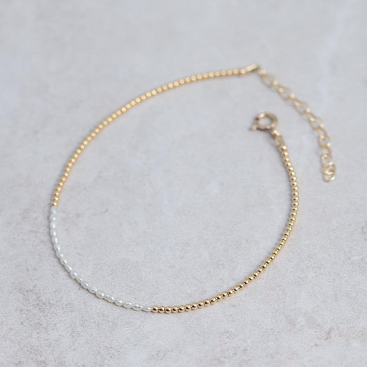 Fresh Water Pearl Anklet - 14K