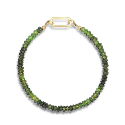 14K gold fill Green Tourmaline 3mm | Tourmaline Bracelet | green tourmaline | Faceted tourmaline green stones | dainty green tourmaline