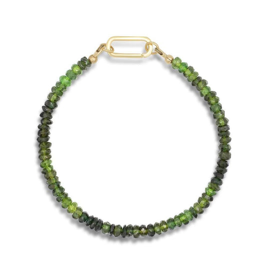 14K gold fill Green Tourmaline 3mm | Tourmaline Bracelet | green tourmaline | Faceted tourmaline green stones | dainty green tourmaline