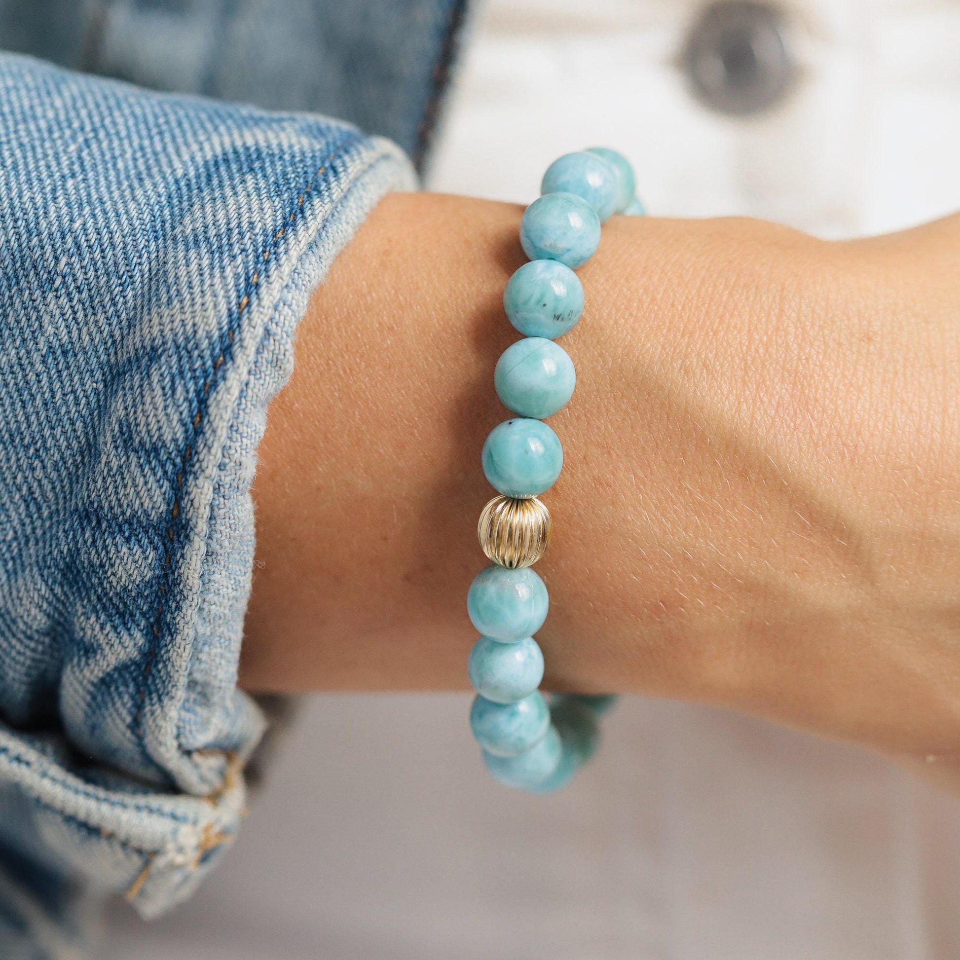 Larimar bracelet 8mm