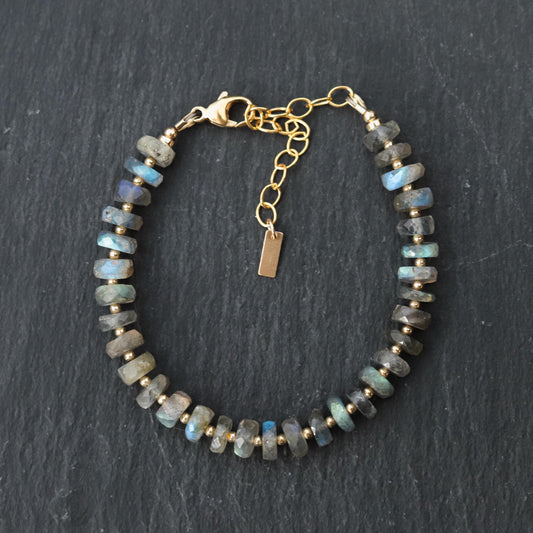 Faceted labradorite bracelet