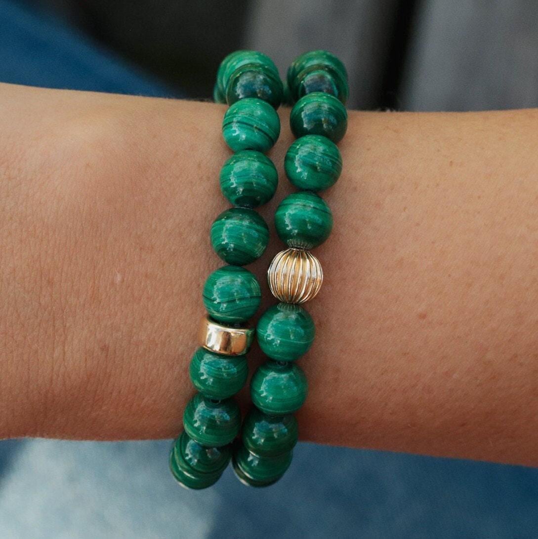 Malachite Bracelet 8mm - 14K