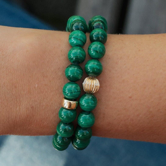 Malachite Bracelet 8mm - 14K