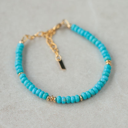 Sleeping Beauty Turquoise Smooth Rondel