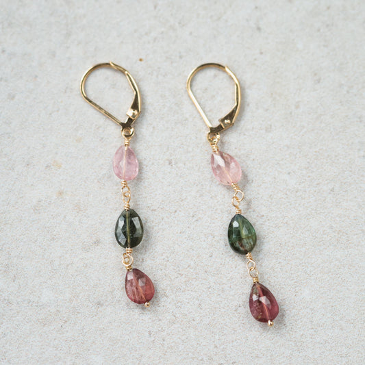 14K gold filled Tourmaline earrings