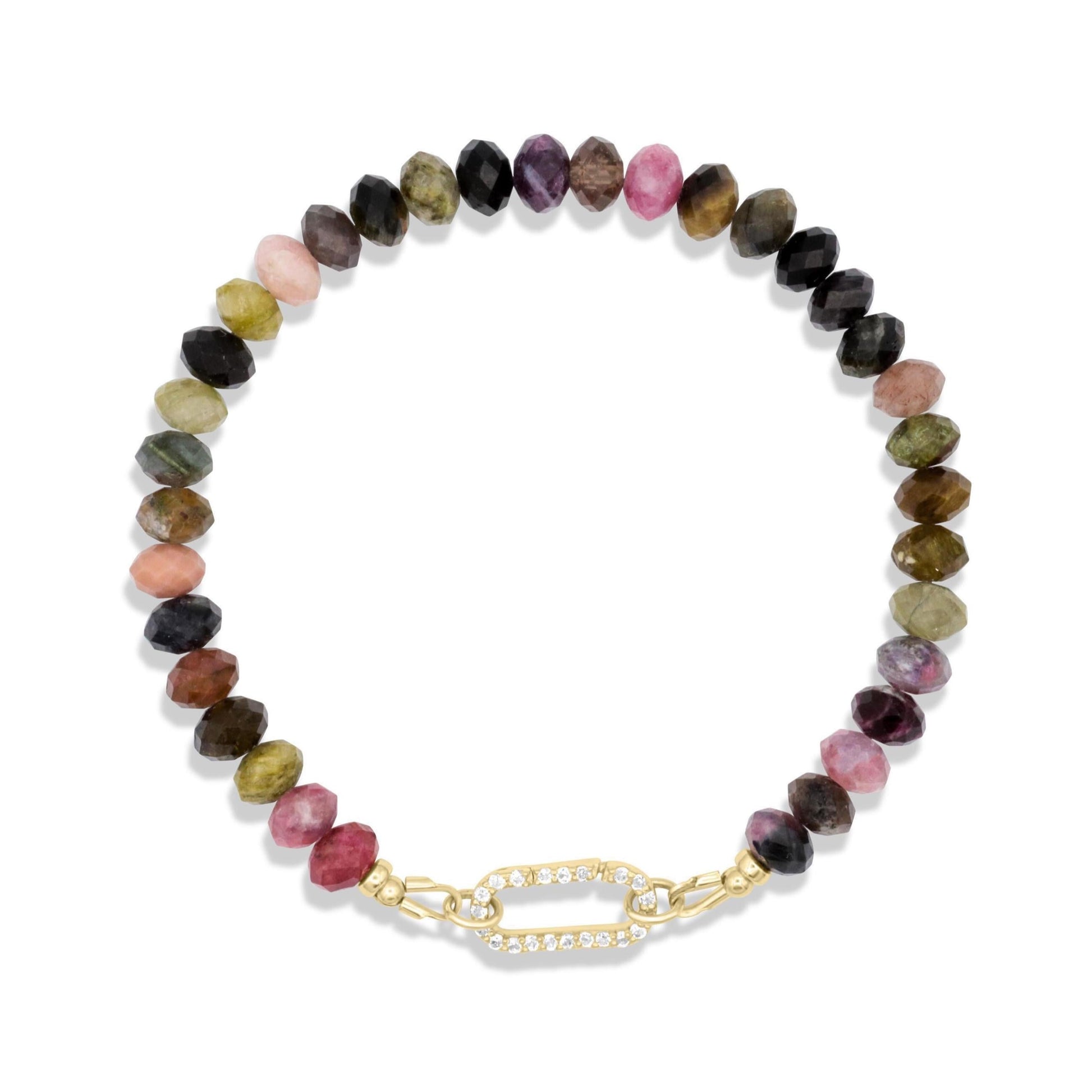 Genuine Multi-Colored Tourmaline Bracelet, 14K gold filled tourmaline, [EBTM1644] AAA quality mixed tourmaline, Multi-Color Bracelet