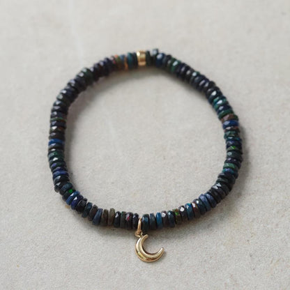 Black Black Ethiopian Opal Stretch Bracelet – Mystical Fire & Effortless Power Bracelet