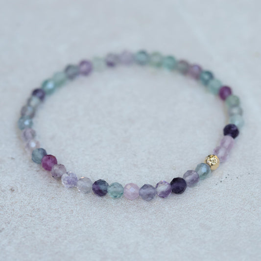 14K GOLD Fluorite Bracelet | rare top quality fluorite | [EBFM1943] Genuine Rainbow Fluorite Crystal, Natural Fluorite Crystal