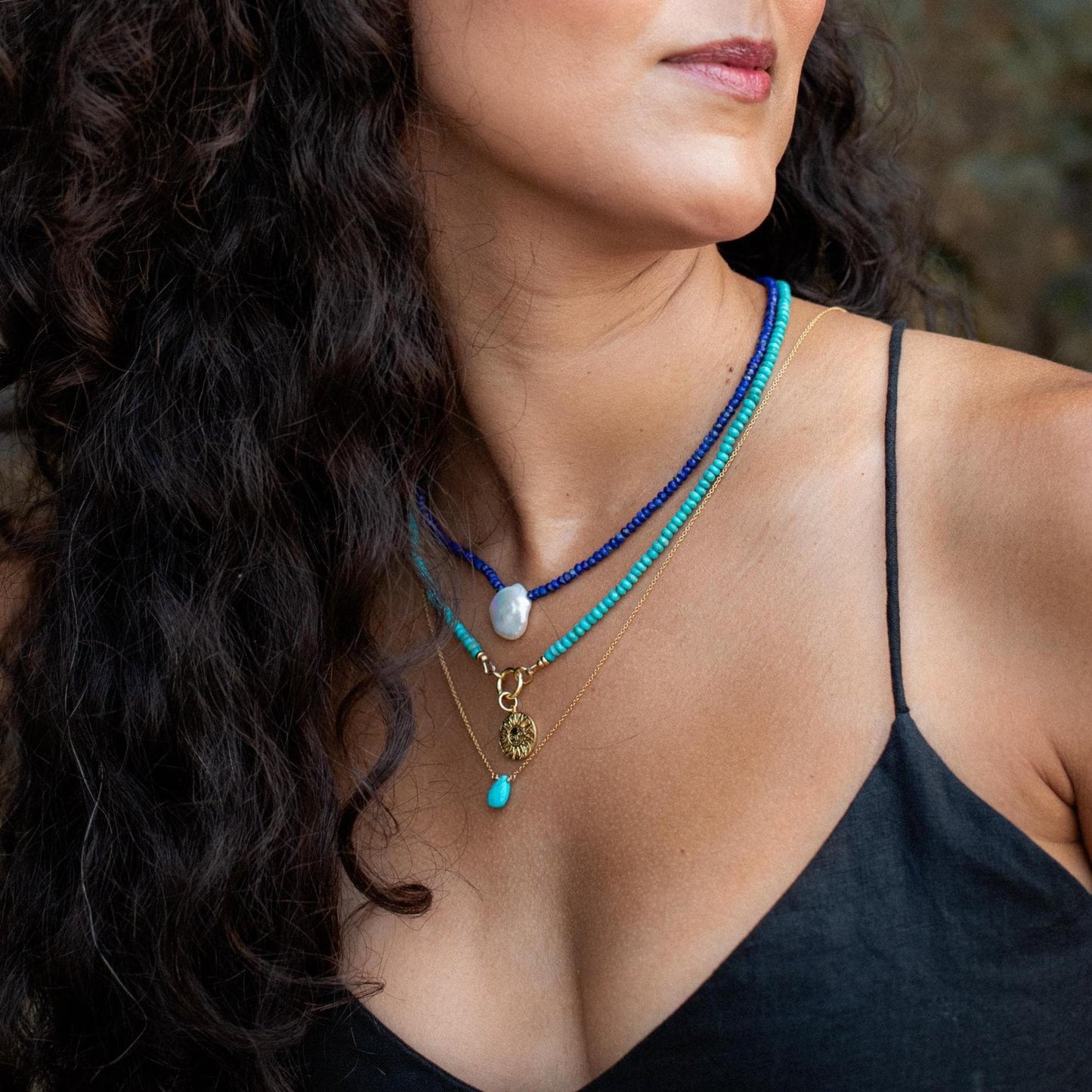 Sleeping Beauty Turquoise, [ENSP1105] Turquoise Necklace, Arizona Turquoise Jewelry, [TBD] December Birthstone | Genuine turquoise