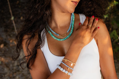 Blue Opal Carabiner Necklace