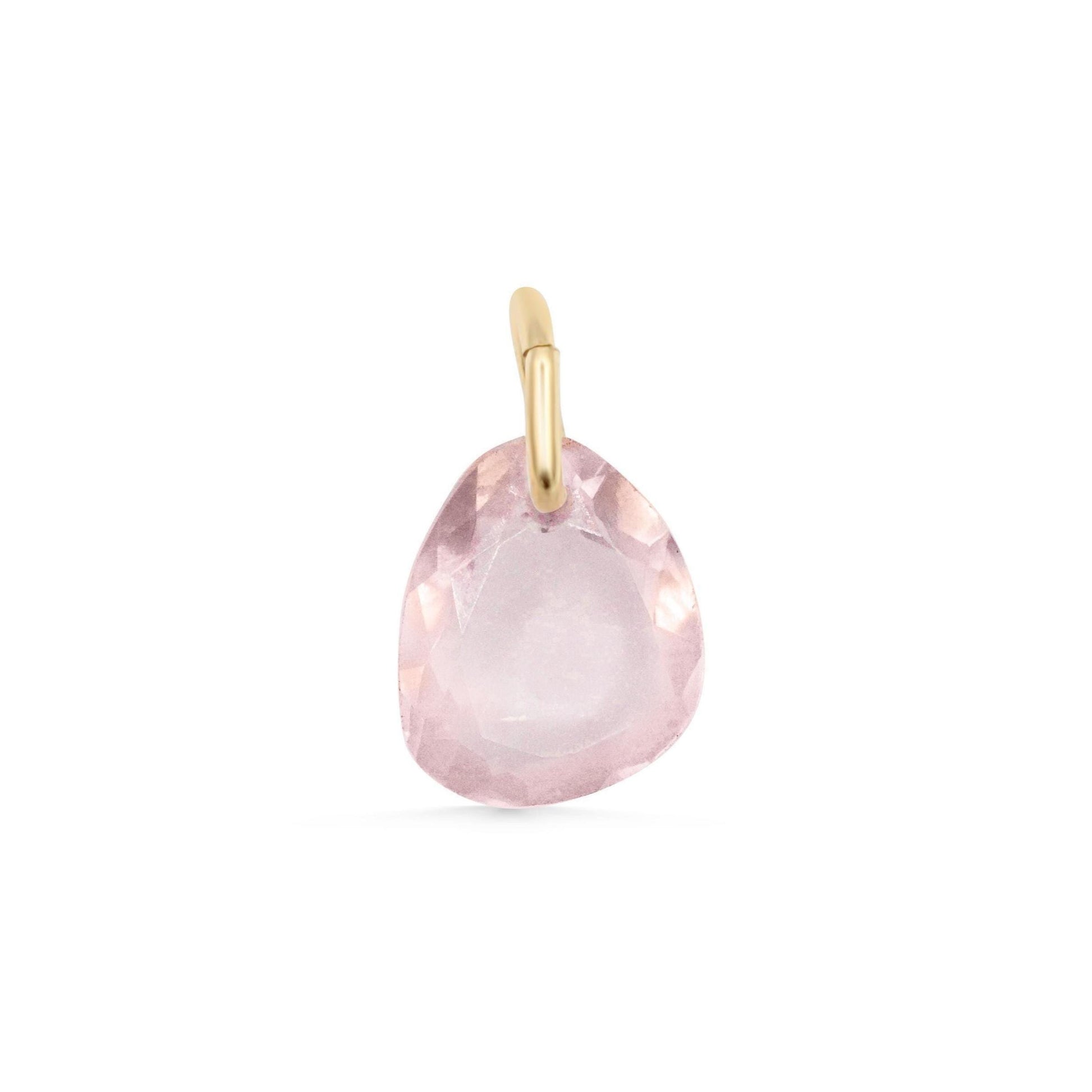 Rose quartz pendant - 14K