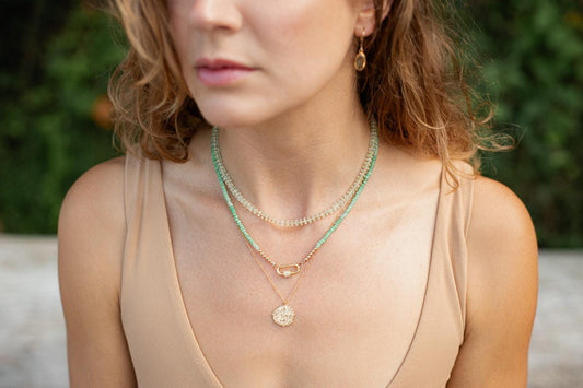 Ombre chrysoprase carabiner