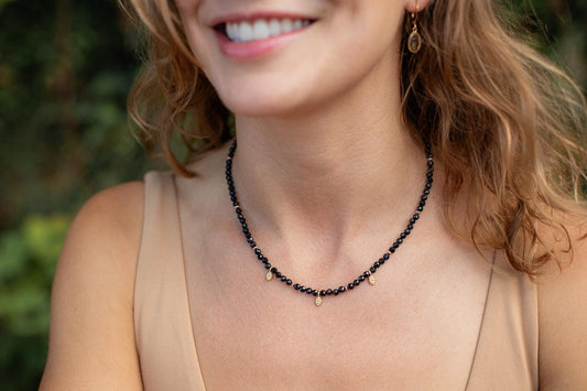 Black Tourmaline Necklace - 14K