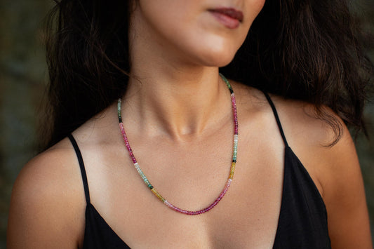 Watermelon tourmaline necklace